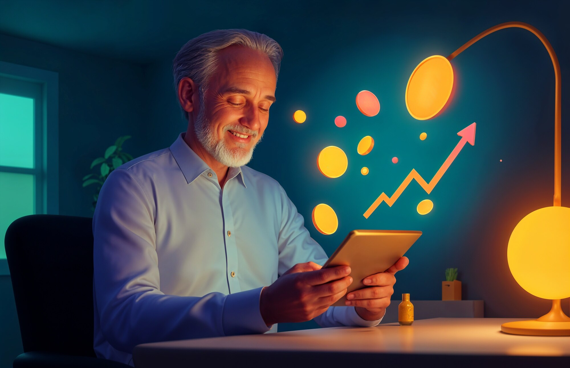 Eine Person mit Finanzdiagrammen